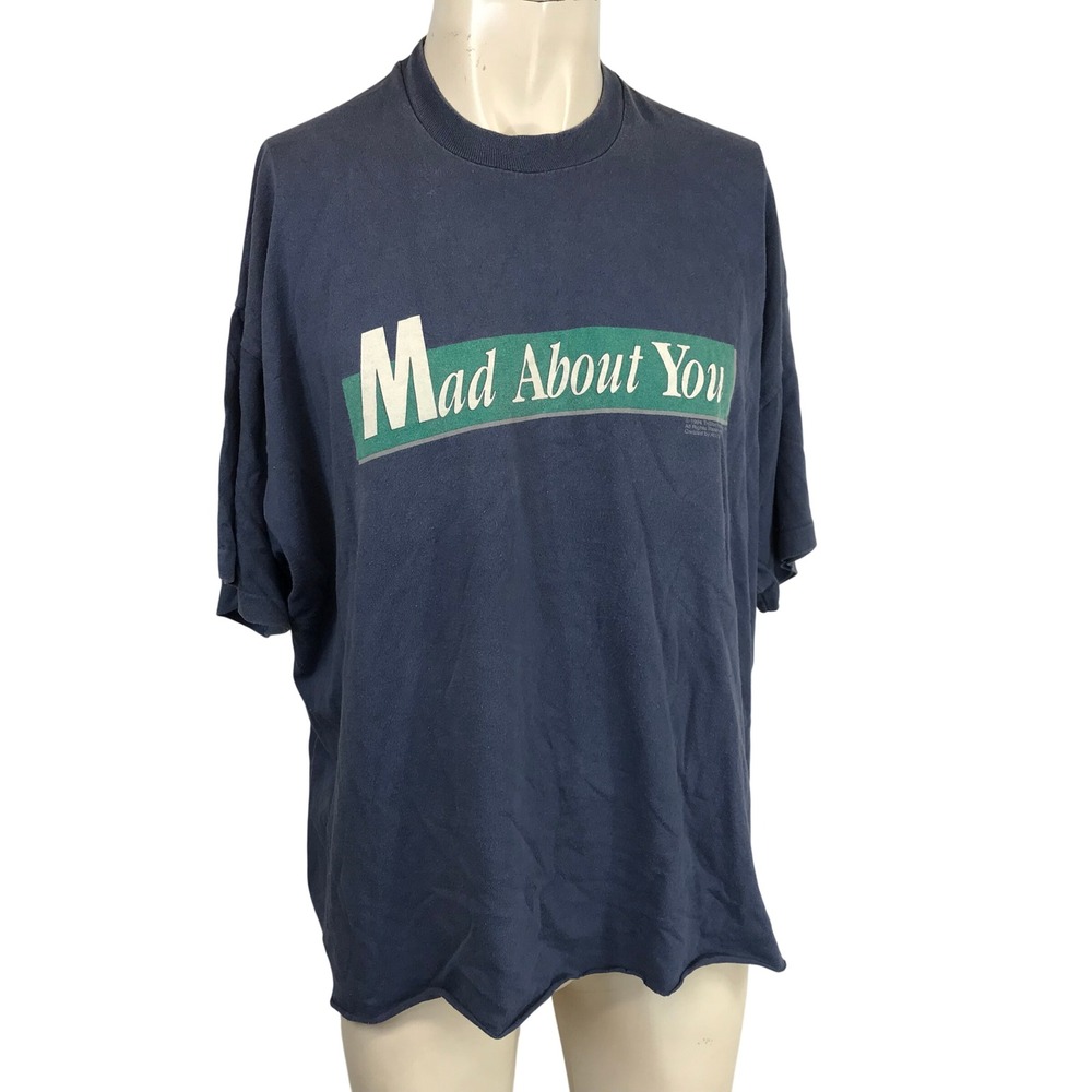 Vintage 1994 Mad About You TV Show Promo T-Shirt Navy Blue Raw Hem XL All U